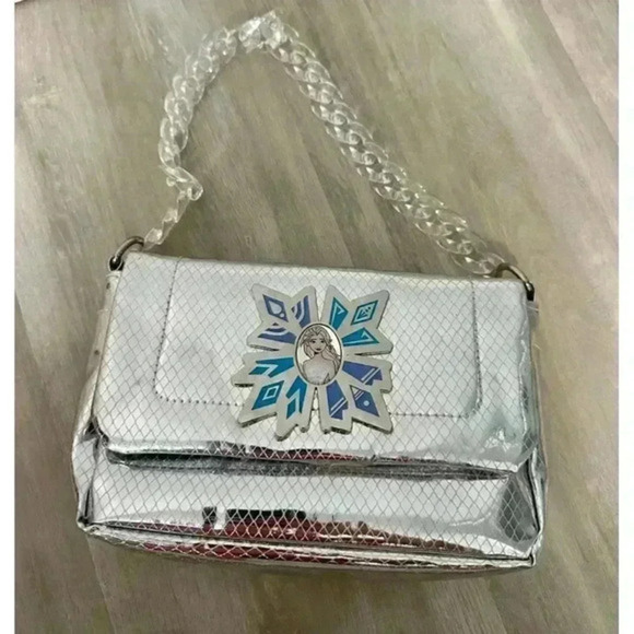 Disney Store Elsa‎ Frozen Fashion Purse Girl's Silver Chunky Chain Handle - Picture 1 of 7